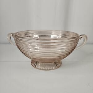 Vintage Depression Glass Manhattan Pink Anchor Hocking 9" Serving Bowl ~Chipped